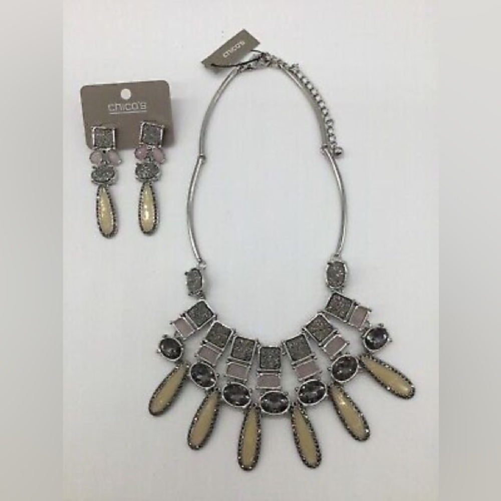 Chico's Stunning Necklace & Earring set NWT